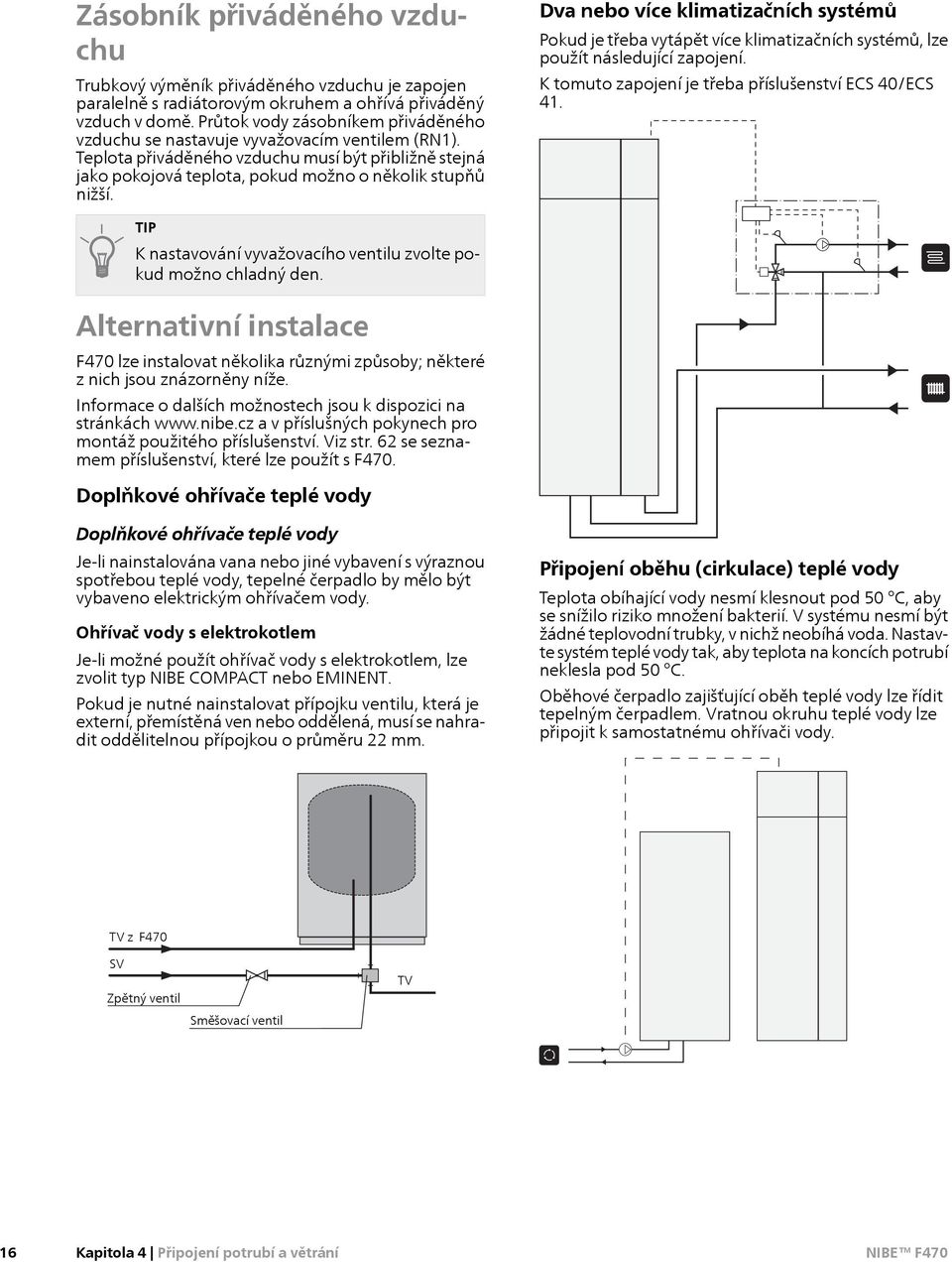 Pokyny pro připojení ohřívače teplé vody