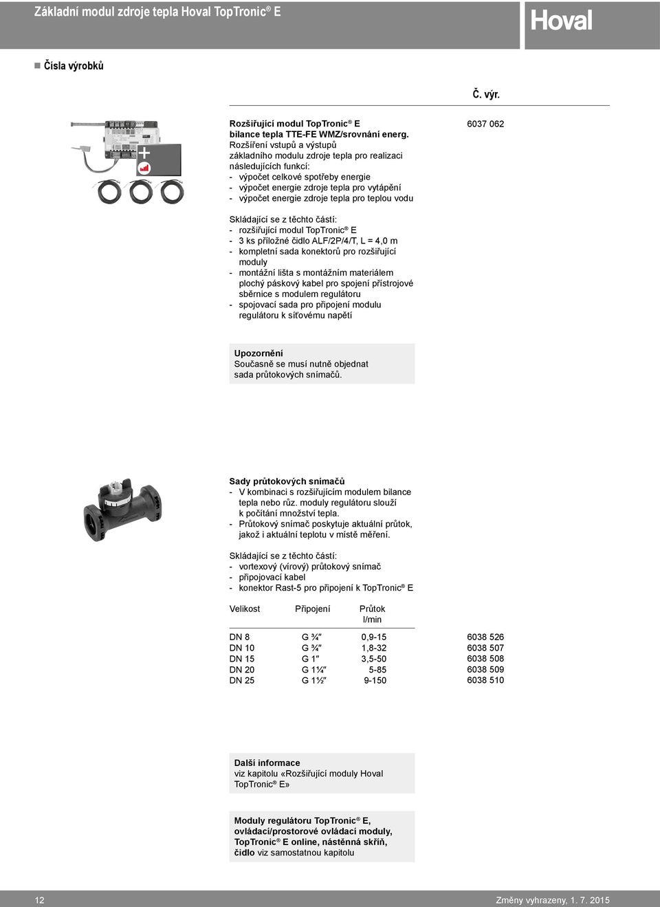 pro teplou vodu 6037 062 Skládající se z těchto částí: rozšiřující modul TopTronic E 3 ks příložné čidlo ALF/2P/4/T, L = 4,0 m kompletní sada konektorů pro rozšiřující moduly montážní lišta s