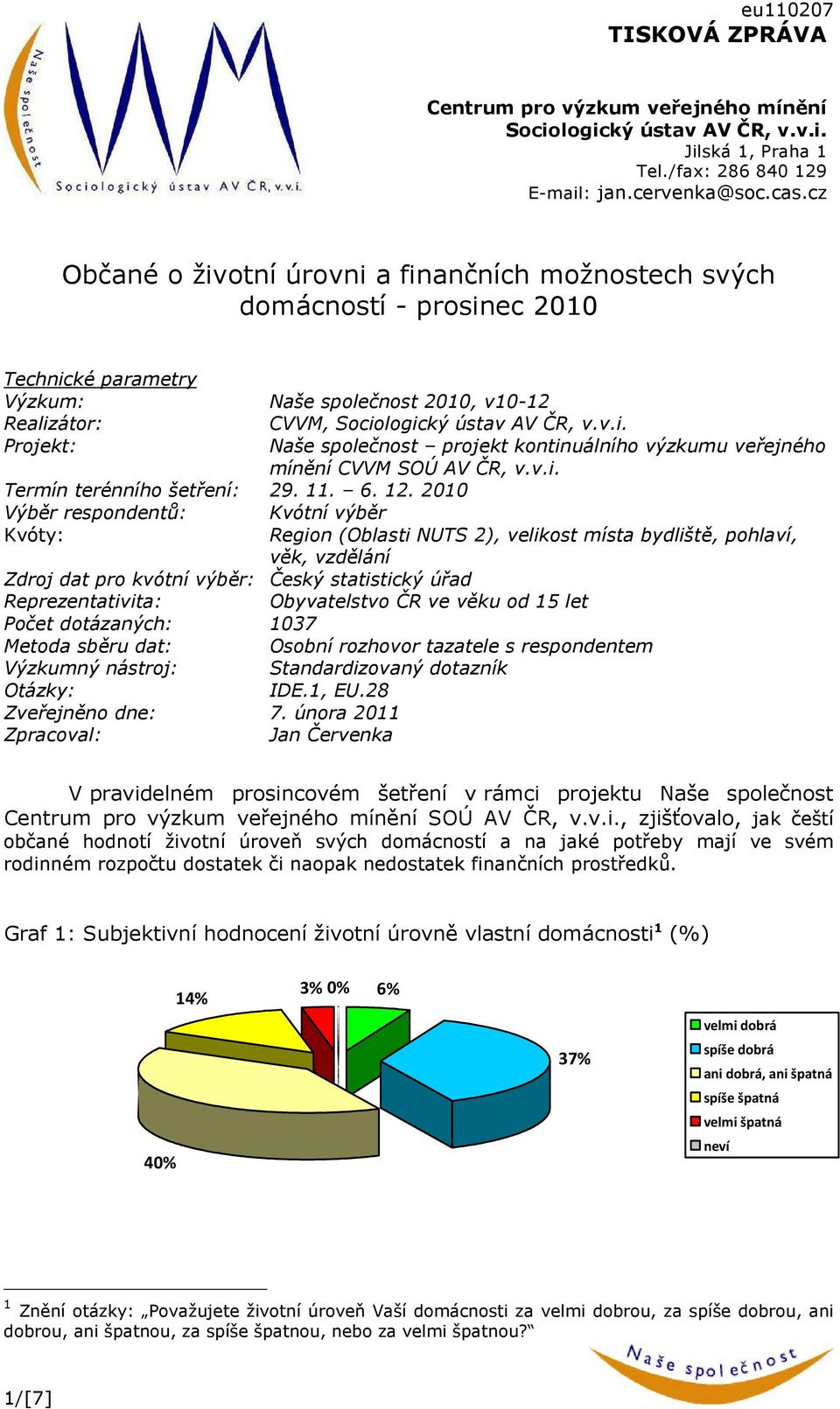 v.i. Termín terénního šetření: 29. 11. 6. 12.