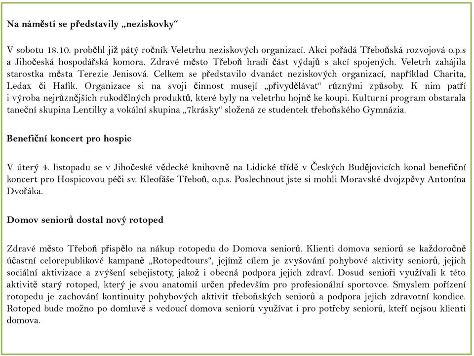 Organizace si na svoji činnost musejí přivydělávat různými způsoby. K nim patří i výroba nejrůznějších rukodělných produktů, které byly na veletrhu hojně ke koupi.