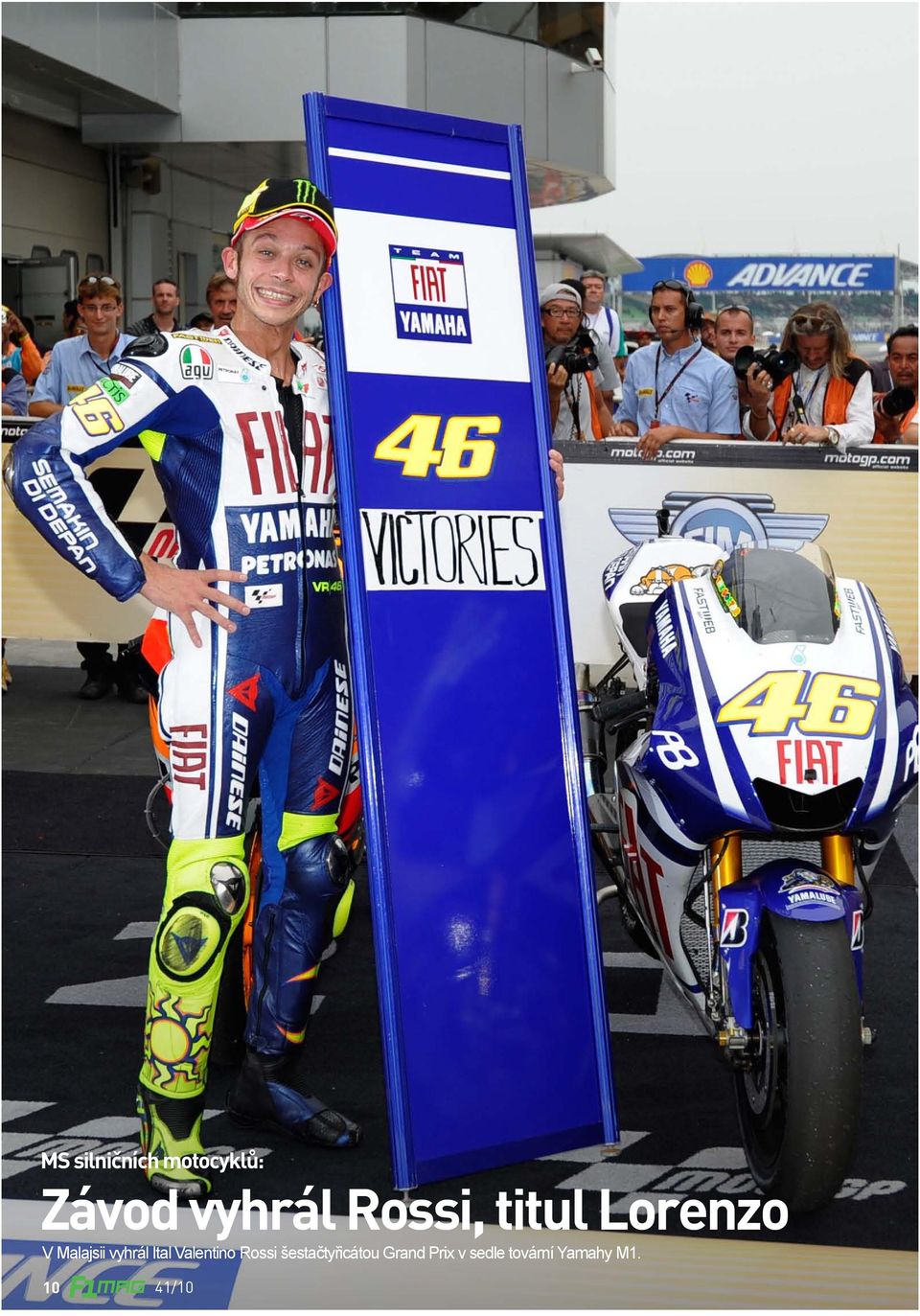 Ital Valentino Rossi šestačtyřicátou