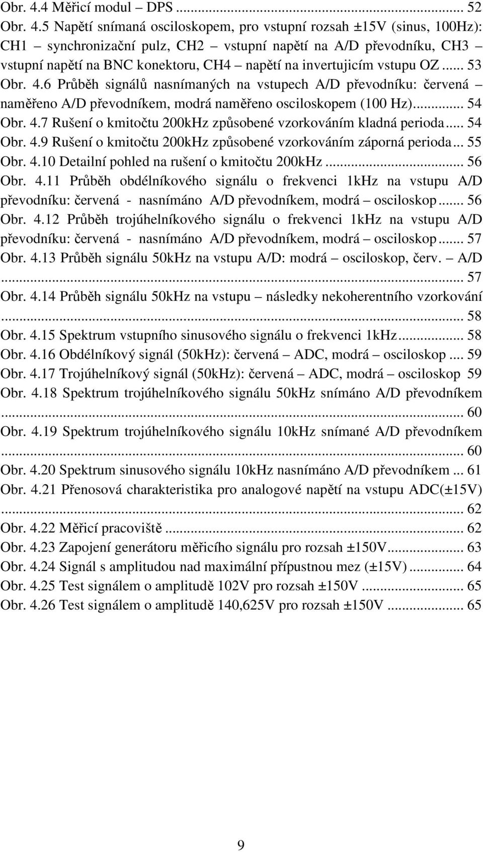 .. 52 5 Napětí snímaná osciloskopem, pro vstupní rozsah ±15V (sinus, 100Hz): CH1 synchronizační pulz, CH2 vstupní napětí na A/D převodníku, CH3 vstupní napětí na BNC konektoru, CH4 napětí na