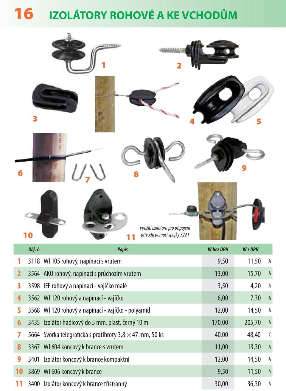 vajíčko - polyamid,00,0 A Izolátor hadicový do mm, plast, černý 0 m 0,00 0,0 A Svorka telegrafická s protihroty,8 mm, 0 ks 0,00 8,0 C 8 WI 0 koncový