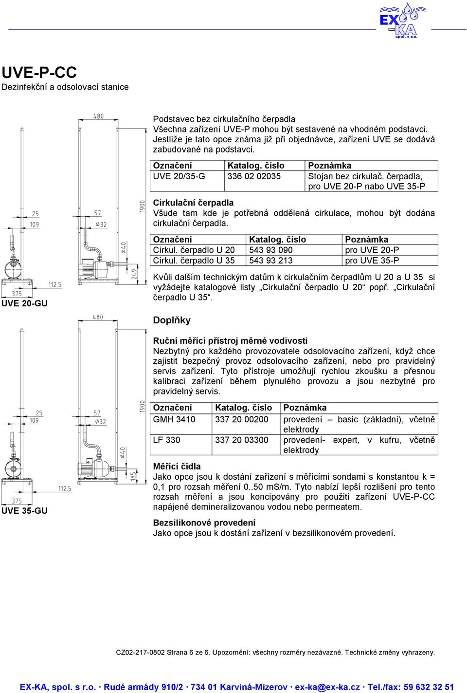 čerpadlo U 35 543 93 213 pro UVE 35-P UVE 20-GU Kvůli dalším technickým datům k cirkulačním čerpadlům U 20 a U 35 si vyžádejte katalogové listy Cirkulační čerpadlo U 20 popř. Cirkulační čerpadlo U 35.