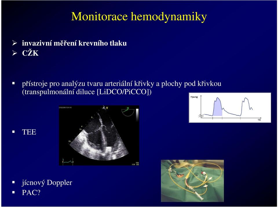 arteriální křivky a plochy pod křivkou