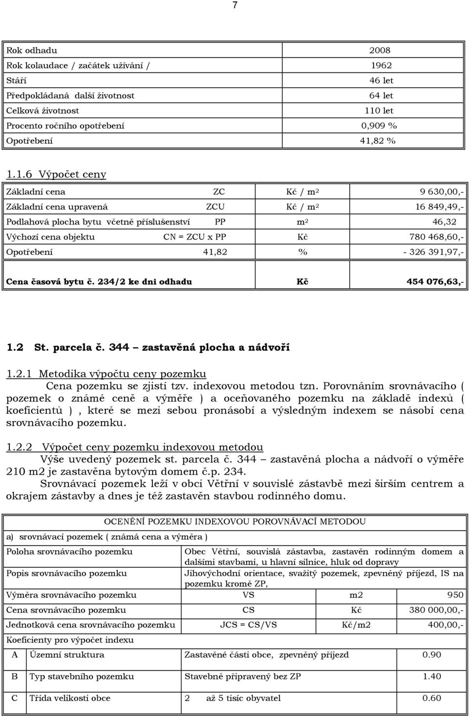 0 let Procento ročního opotřebení 0,909 % Opotřebení 41,