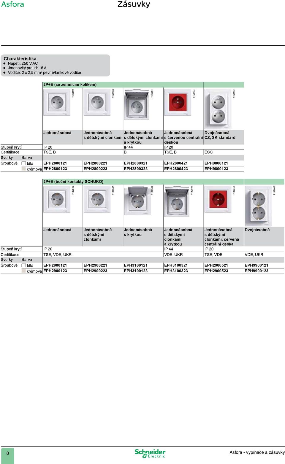 krémová EPH800 EPH800 EPH800 EPH800 EPH9800 P+E (boční kontakty SCHUKO) P585 P587 P589 P59 P85 P665 P599 P659 P66 P59 P85 Jednonásobná Jednonásobná s dětskými clonkami Jednonásobná s krytkou