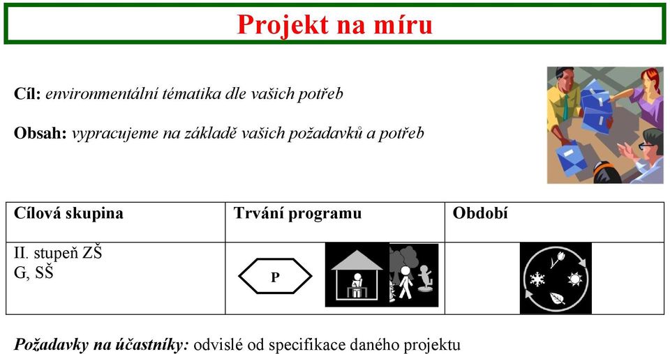 základě vašich požadavků a potřeb P Požadavky