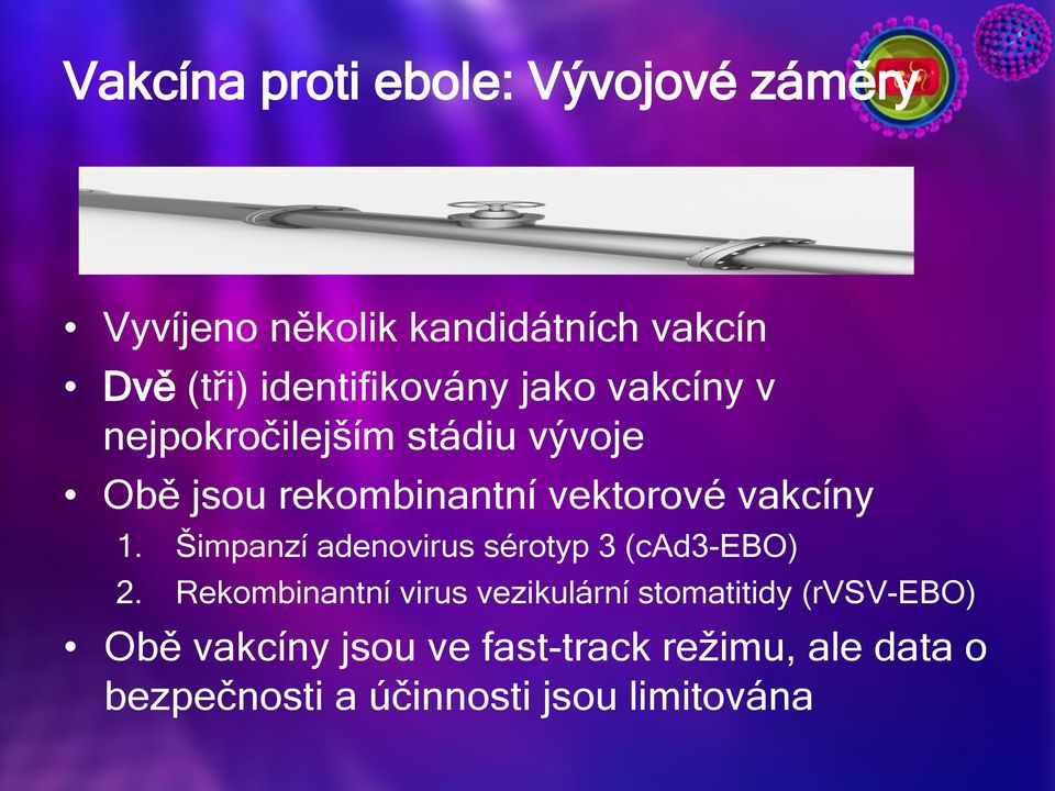 vakcíny 1. Šimpanzí adenovirus sérotyp 3 (cad3-ebo) 2.