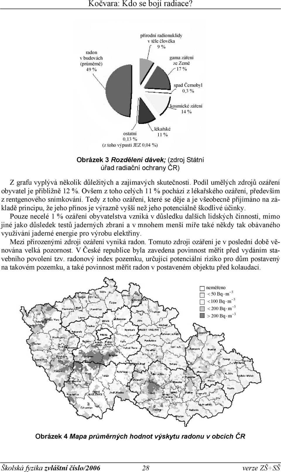 Ovšem z toho celých 11 % pochází z lékařského ozáření, především z rentgenového snímkování.