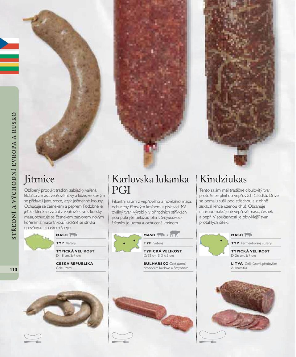 Tradičně se střívka upevňovala kouskem špejle. Karlovska lukanka PGI Pikantní salám z vepřového a hovězího masa, ochucený římským kmínem a pískavicí.
