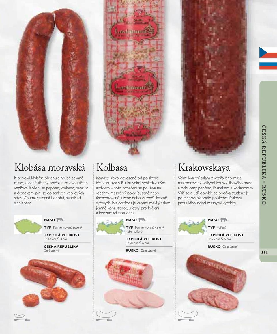 Kolbasa Kolbasa, slovo odvozené od polského kiełbasa, byla v Rusku velmi vyhledávaným artiklem toto označení se používá na všechny masné výrobky (sušené nebo fermentované, uzené nebo vařené), kromě