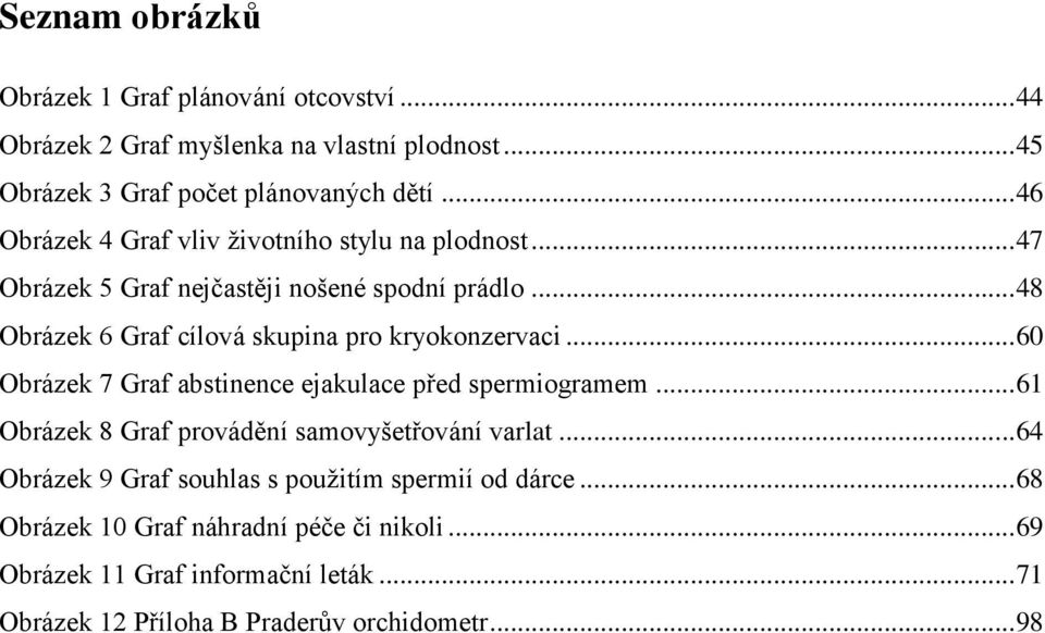 .. 48 Obrázek 6 Graf cílová skupina pro kryokonzervaci... 60 Obrázek 7 Graf abstinence ejakulace před spermiogramem.