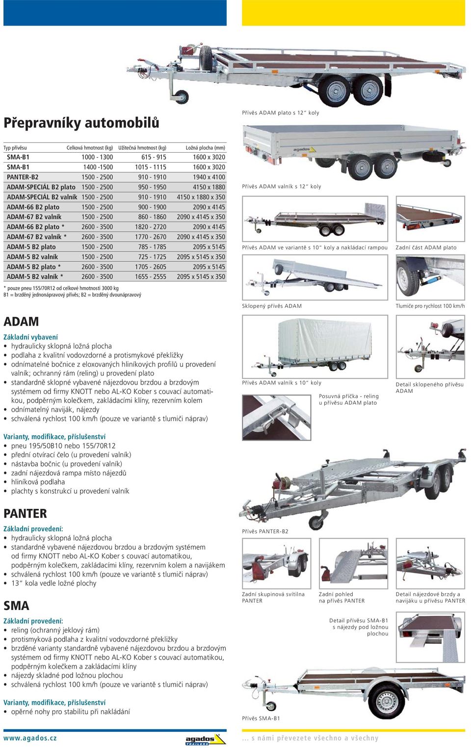 plato * 2600-3500 1820-2720 2090 x 4145 ADAM-67 B2 valník * 2600-3500 1770-2670 2090 x 4145 x 350 ADAM-5 B2 plato 1500-2500 785-1785 2095 x 5145 ADAM-5 B2 valník 1500-2500 725-1725 2095 x 5145 x 350