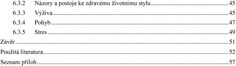 .. 47 6.3.5 Stres... 49 Závěr.