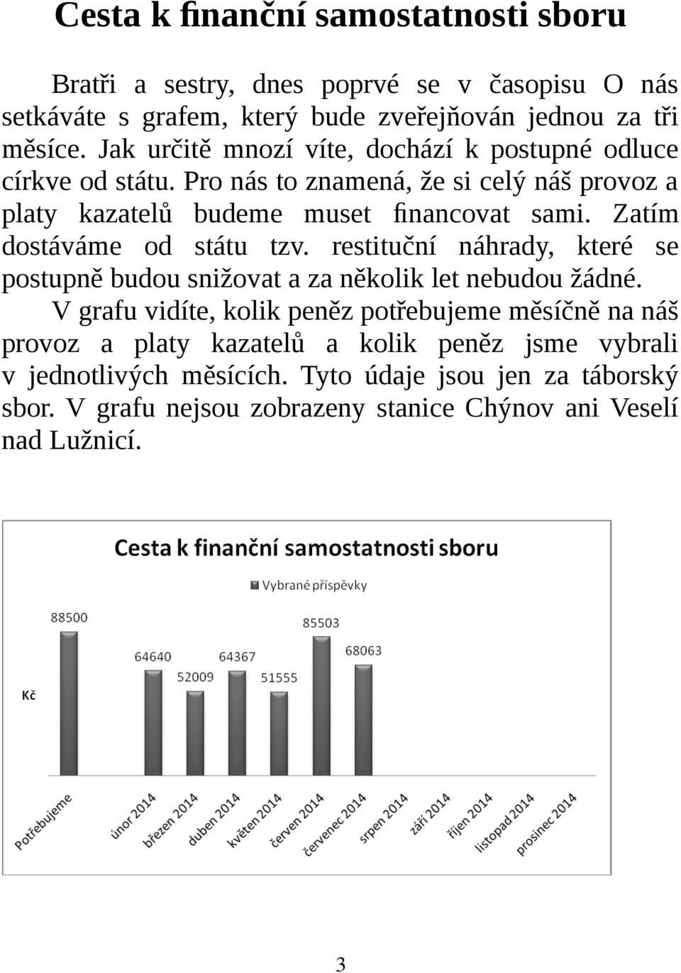 Zatím dostáváme od státu tzv. restituční náhrady, které se postupně budou snižovat a za několik let nebudou žádné.