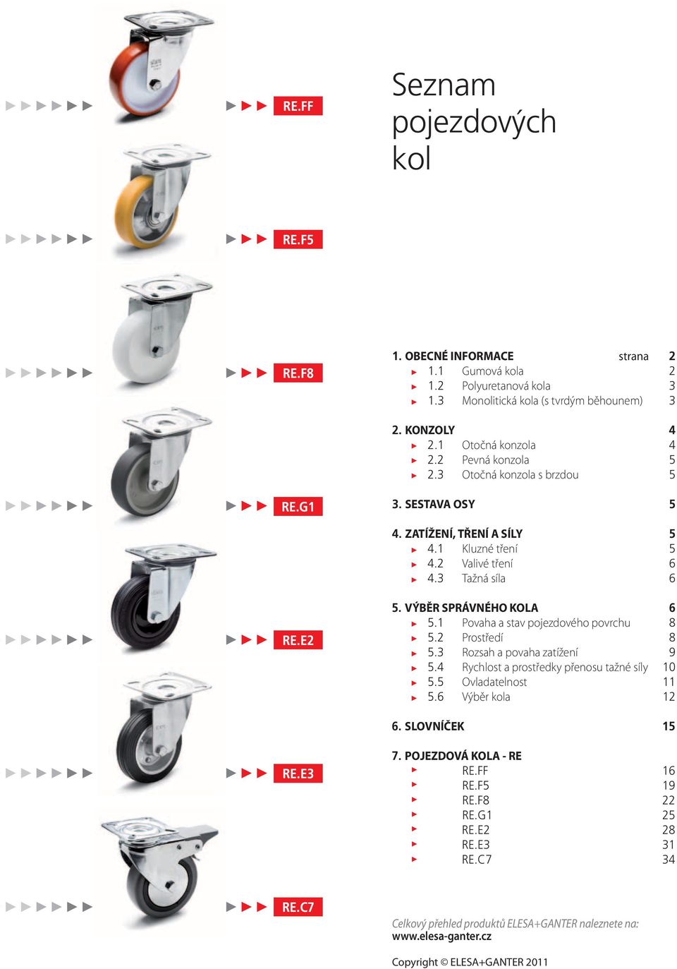 1 Povaha a stav pojezdového povrchu 8 5.2 Prostředí 8 5.3 Rozsah a povaha zatížení 9 5.4 Rychlost a prostředky přenosu tažné síly 10 5.5 Ovladatelnost 11 5.6 Výběr kola 12 6. SLOVNÍČEK 15 RE.