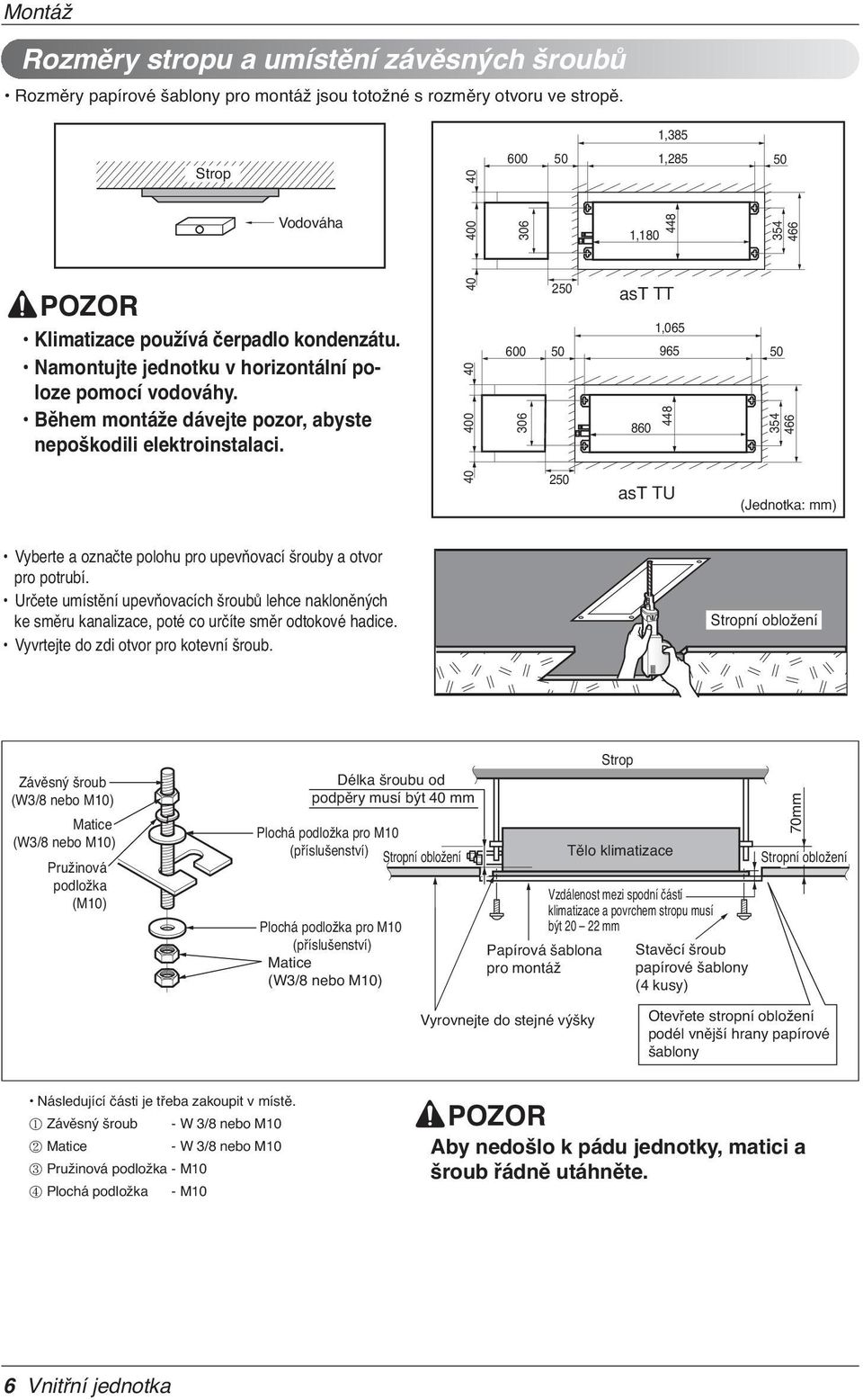 Během montáže dávejte pozor, abyste nepoškodili elektroinstalaci.