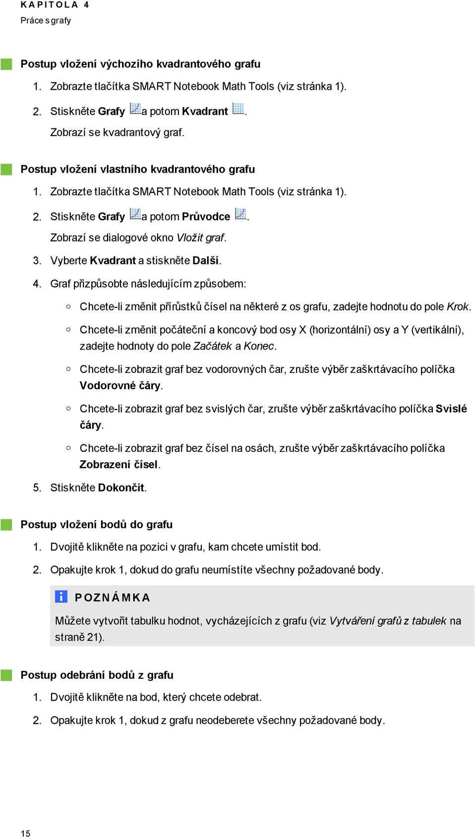 4. Graf přizpůsbte následujícím způsbem: Chcete-li změnit přírůstků čísel na některé z s rafu, zadejte hdntu d ple Krk.