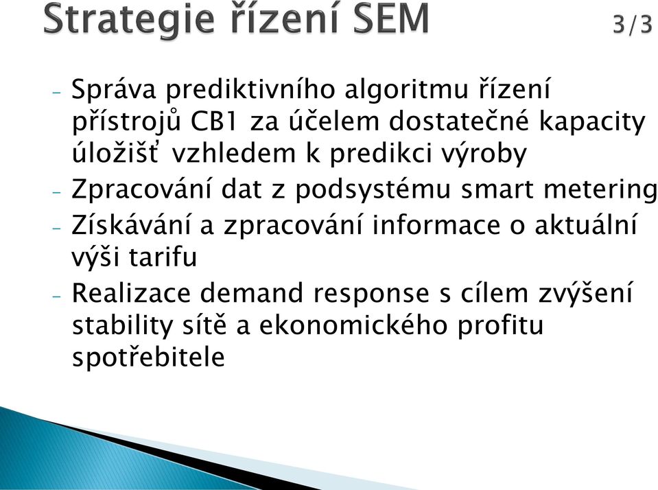 smart metering - Získávání a zpracování informace o aktuální výši tarifu -