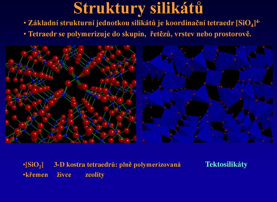 skupin, řetězů, vrstev nebo prostorově.