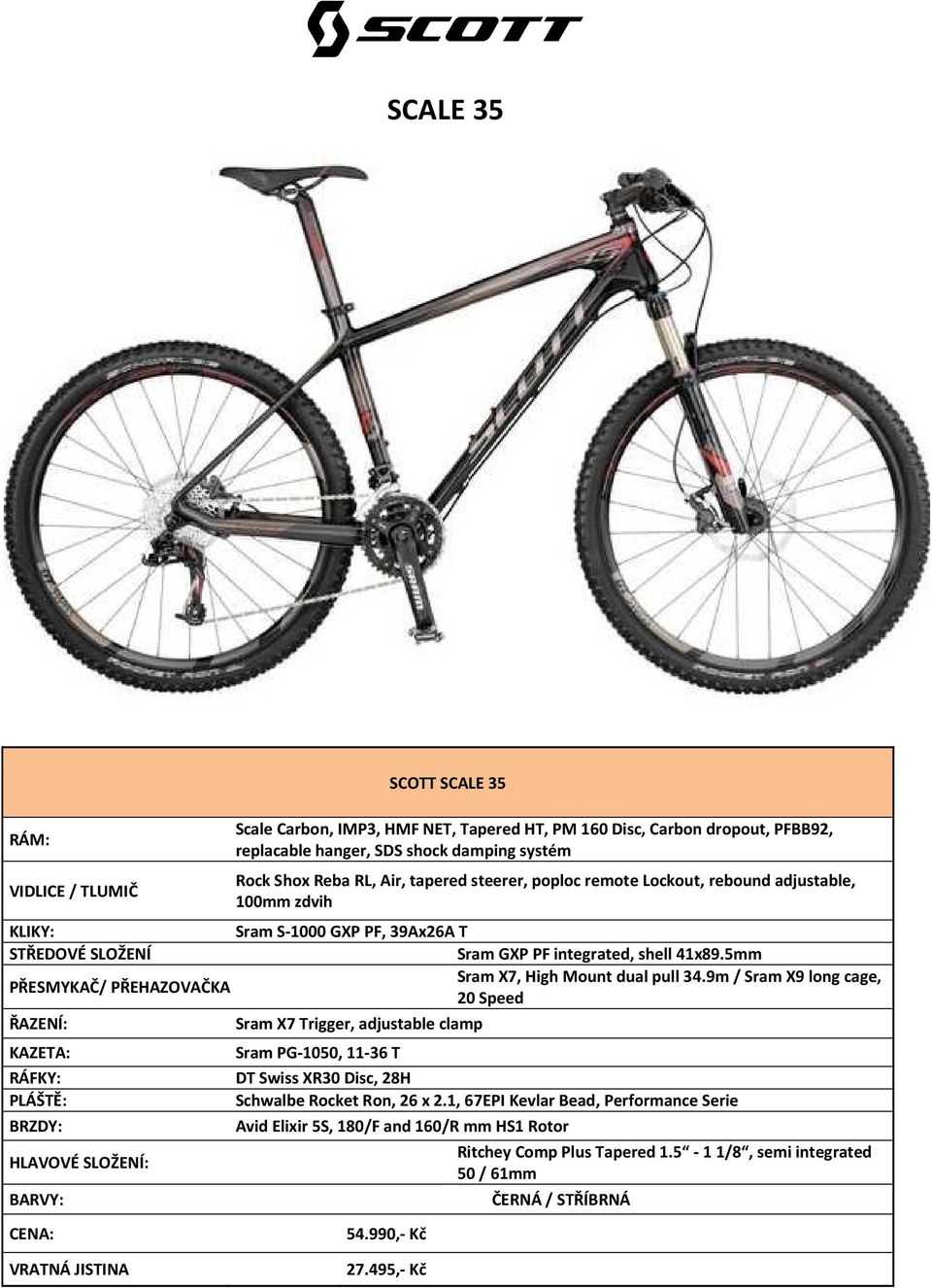 5mm Sram X7, High Mount dual pull 34.