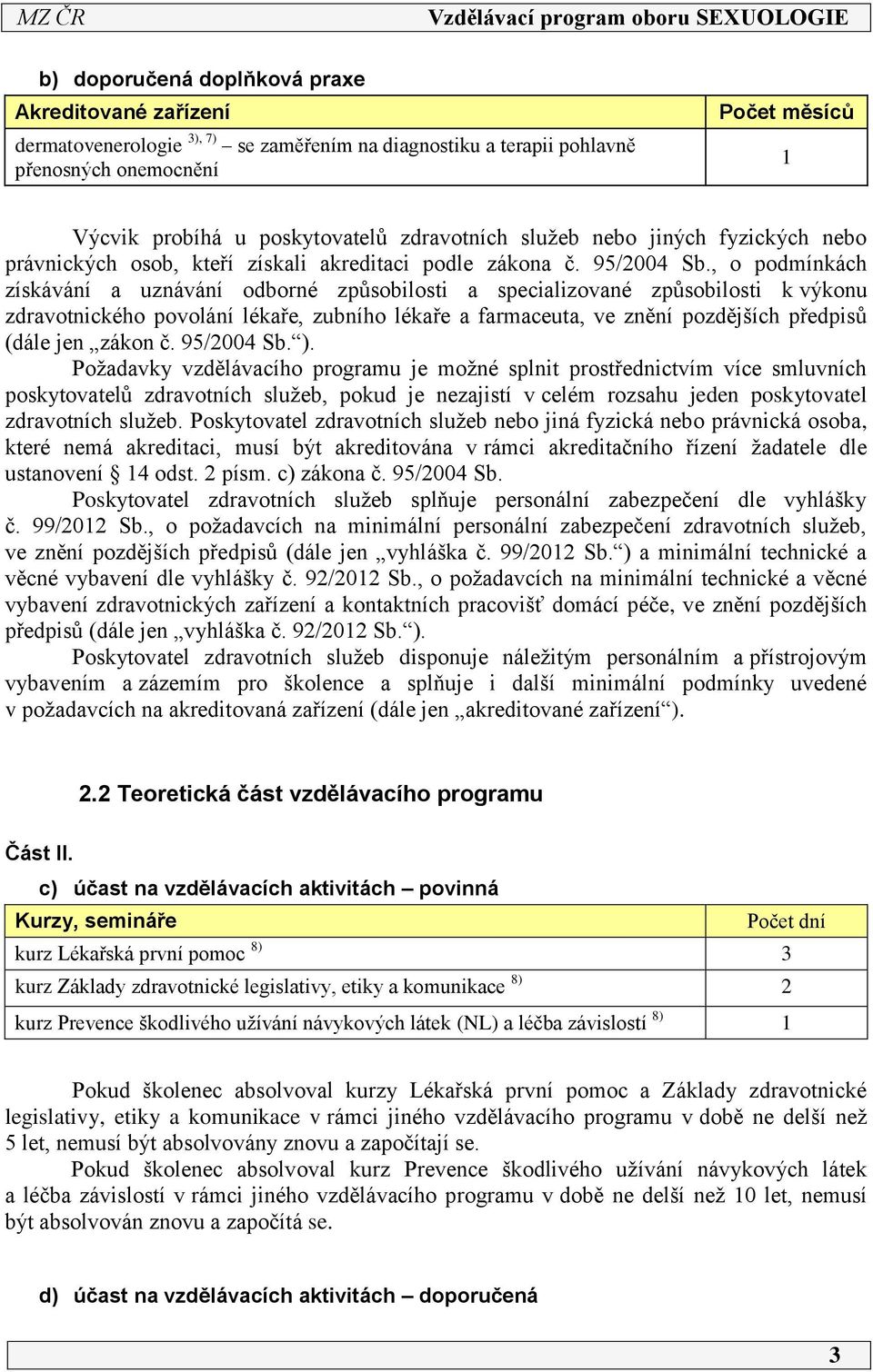 , o podmínkách získávání a uznávání odborné způsobilosti a specializované způsobilosti k výkonu zdravotnického povolání lékaře, zubního lékaře a farmaceuta, ve znění pozdějších předpisů (dále jen