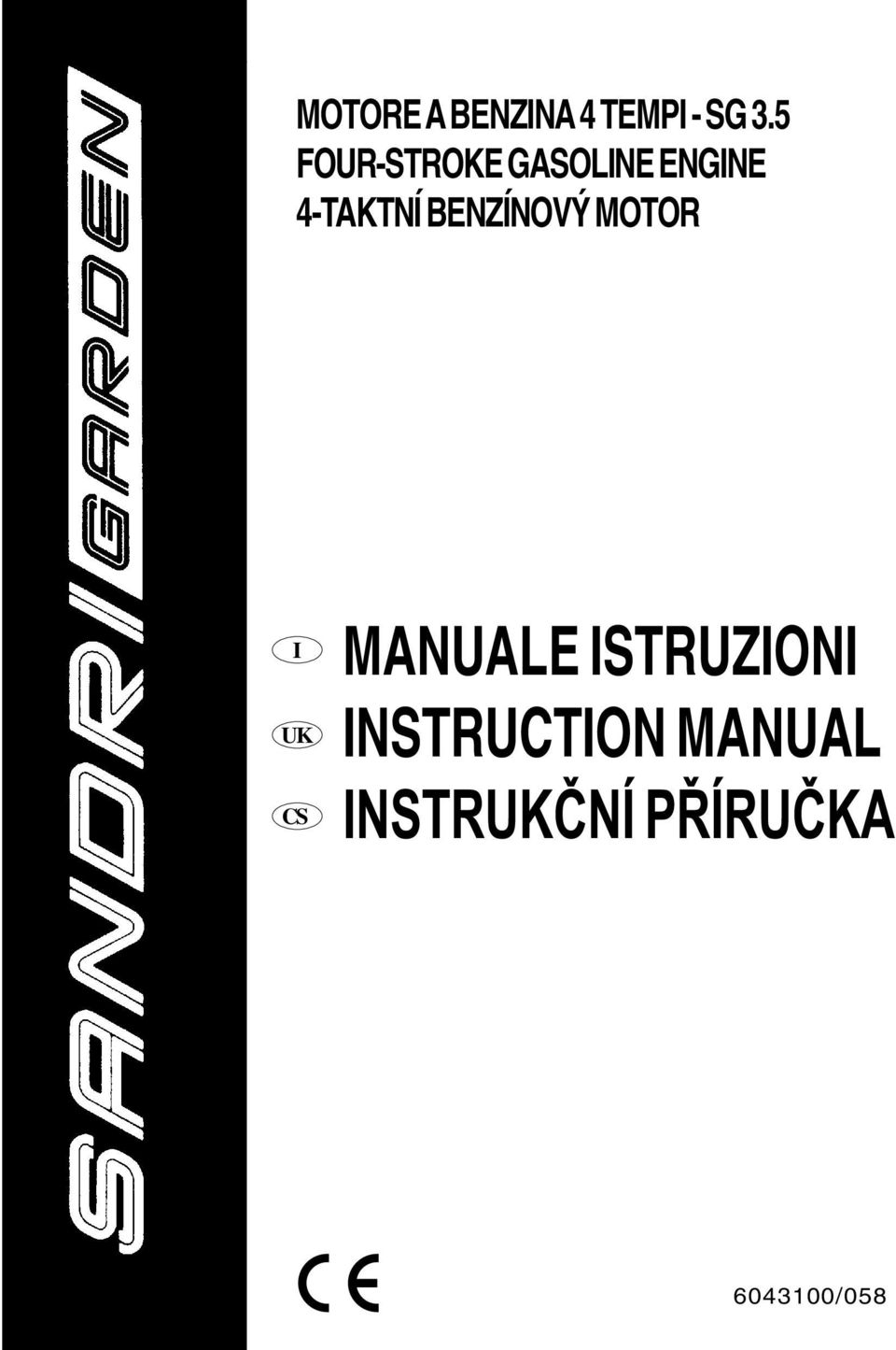 BENZÍNOVÝ MOTOR I UK CS MANUALE