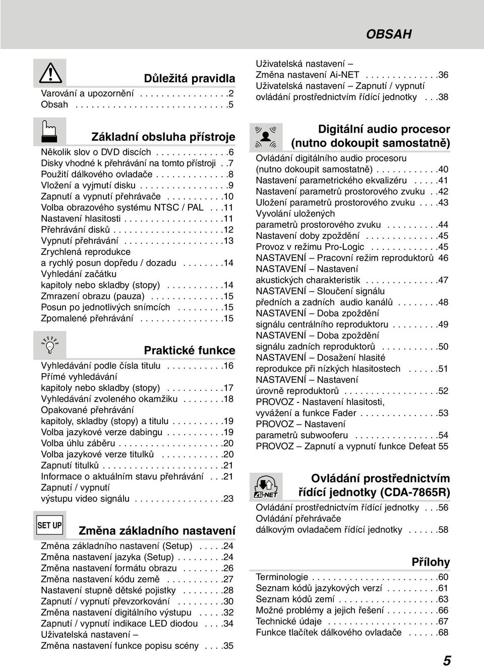 ..........10 Volba obrazového systému NTSC / PAL...11 Nastavení hlasitosti...................11 Přehrávání disků.....................12 Vypnutí přehrávání.