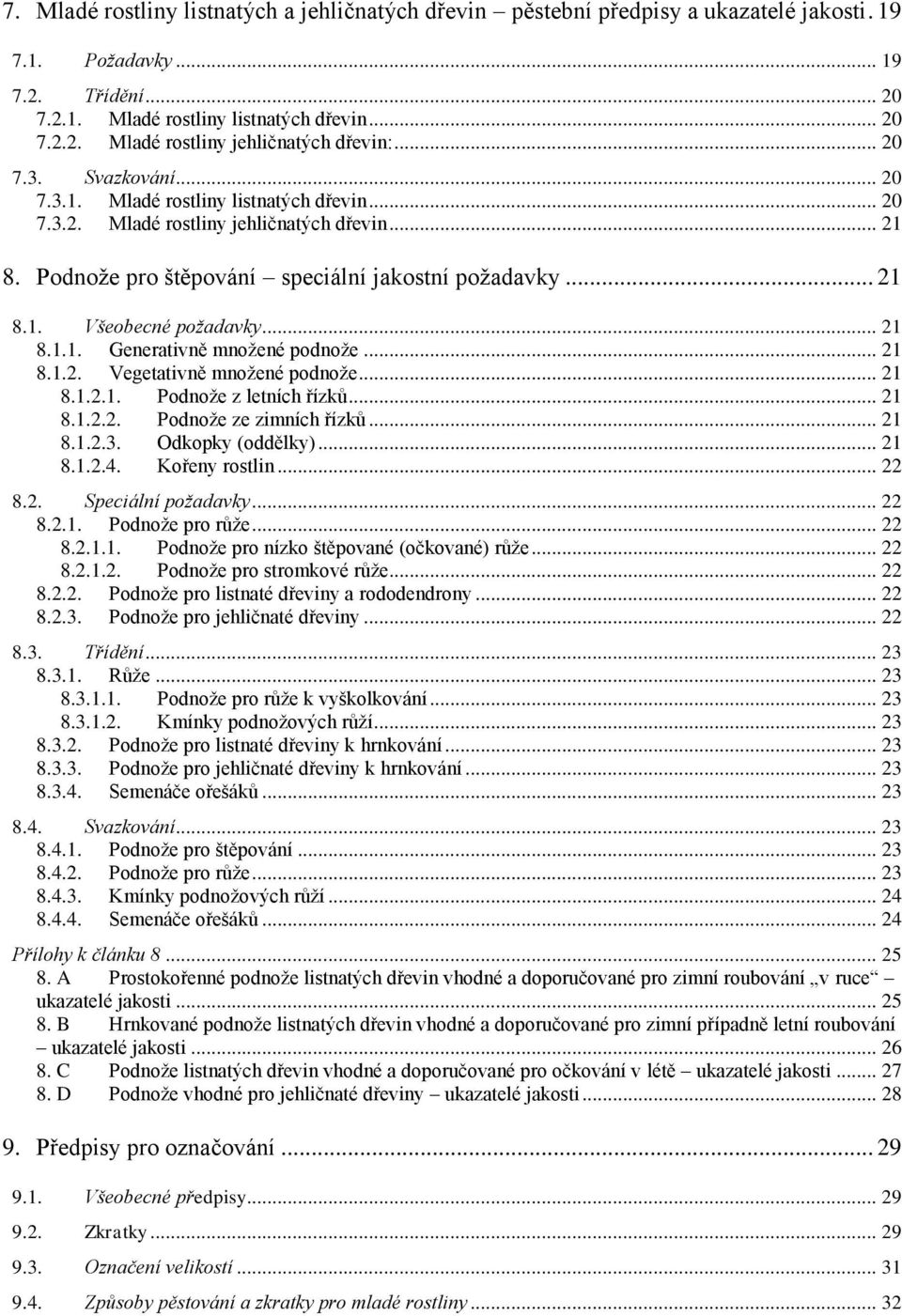 .. 21 8.1.1. Generativně množené podnože... 21 8.1.2. Vegetativně množené podnože... 21 8.1.2.1. Podnože z letních řízků... 21 8.1.2.2. Podnože ze zimních řízků... 21 8.1.2.3. Odkopky (oddělky)... 21 8.1.2.4.