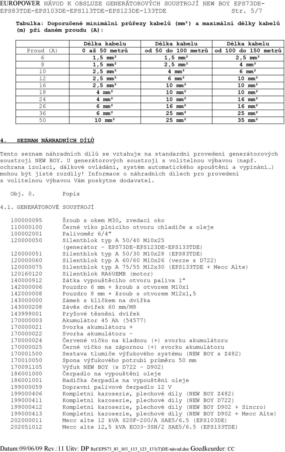 150 metrů 6 1,5 mm² 1,5 mm² 2,5 mm² 8 1,5 mm² 2,5 mm² 4 mm² 10 2,5 mm² 4 mm² 6 mm² 12 2,5 mm² 6 mm² 10 mm² 16 2,5 mm² 10 mm² 10 mm² 18 4 mm² 10 mm² 10 mm² 24 4 mm² 10 mm² 16 mm² 26 6 mm² 16 mm² 16