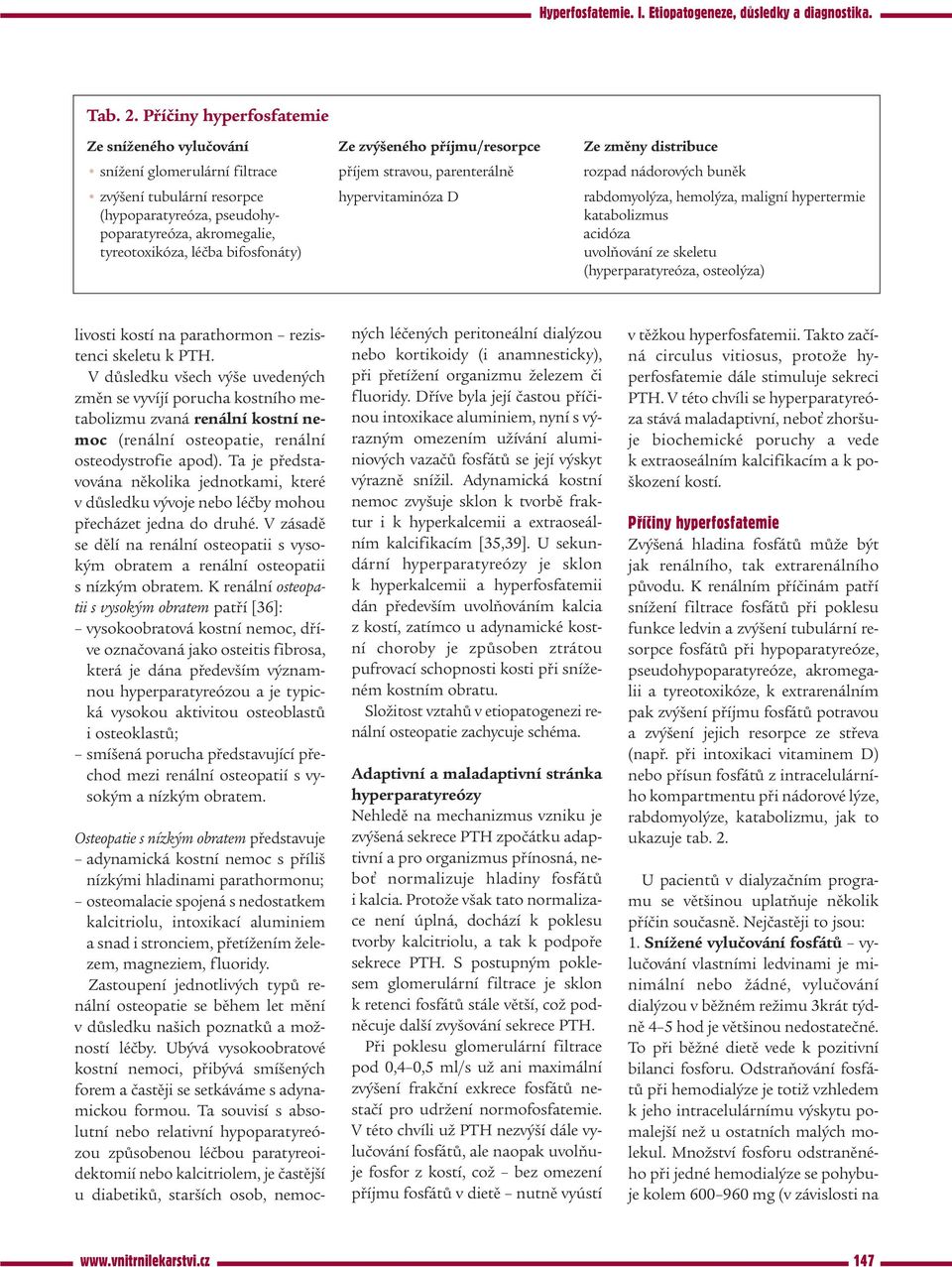 resorpce hypervitaminóza D rabdomyolýza, hemolýza, maligní hypertermie (hypoparatyreóza, pseudohy- katabolizmus poparatyreóza, akromegalie, acidóza tyreotoxikóza, léčba bifosfonáty) uvolňování ze