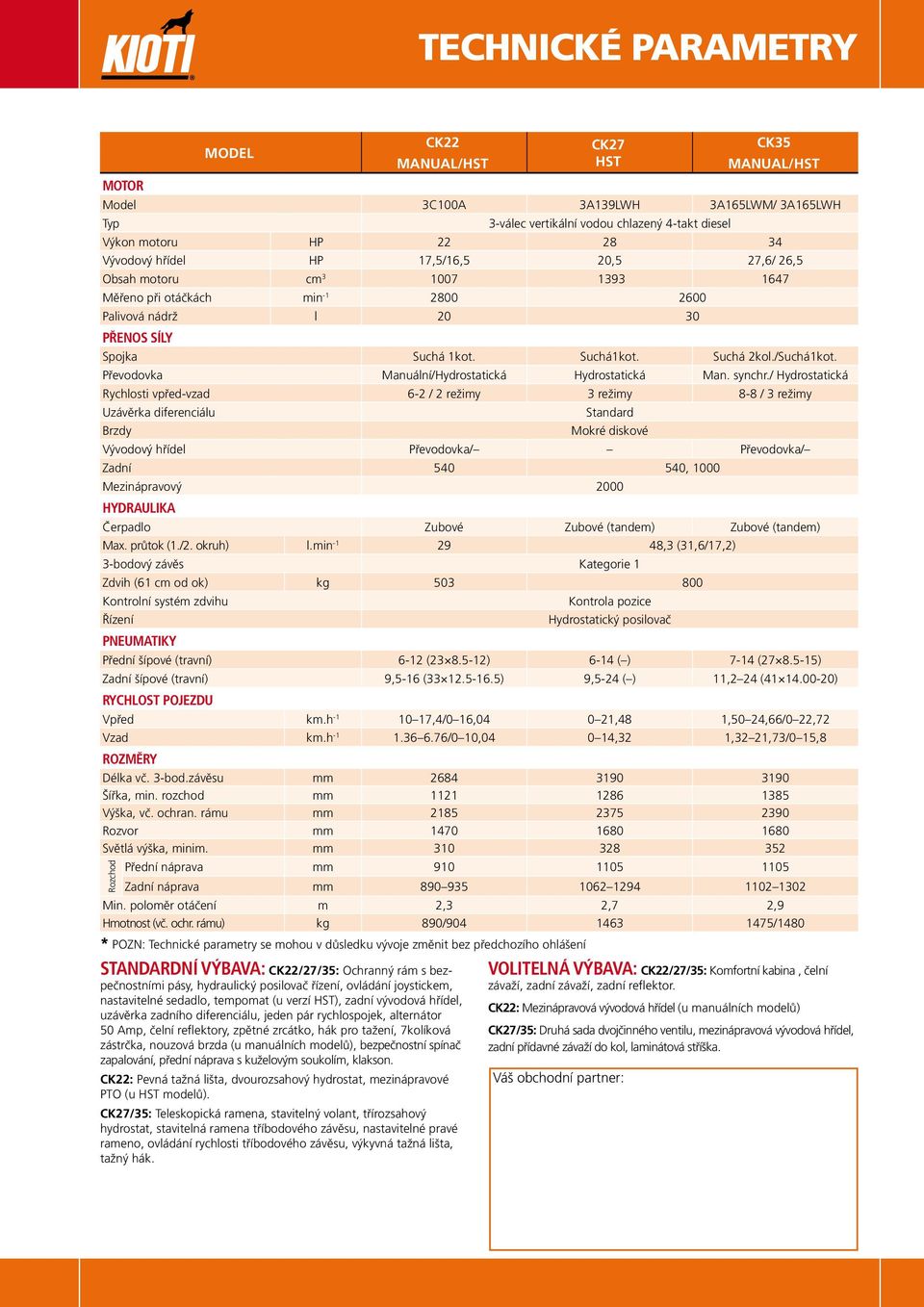 Převodovka Manuální/Hydrostatická Hydrostatická Man. synchr.