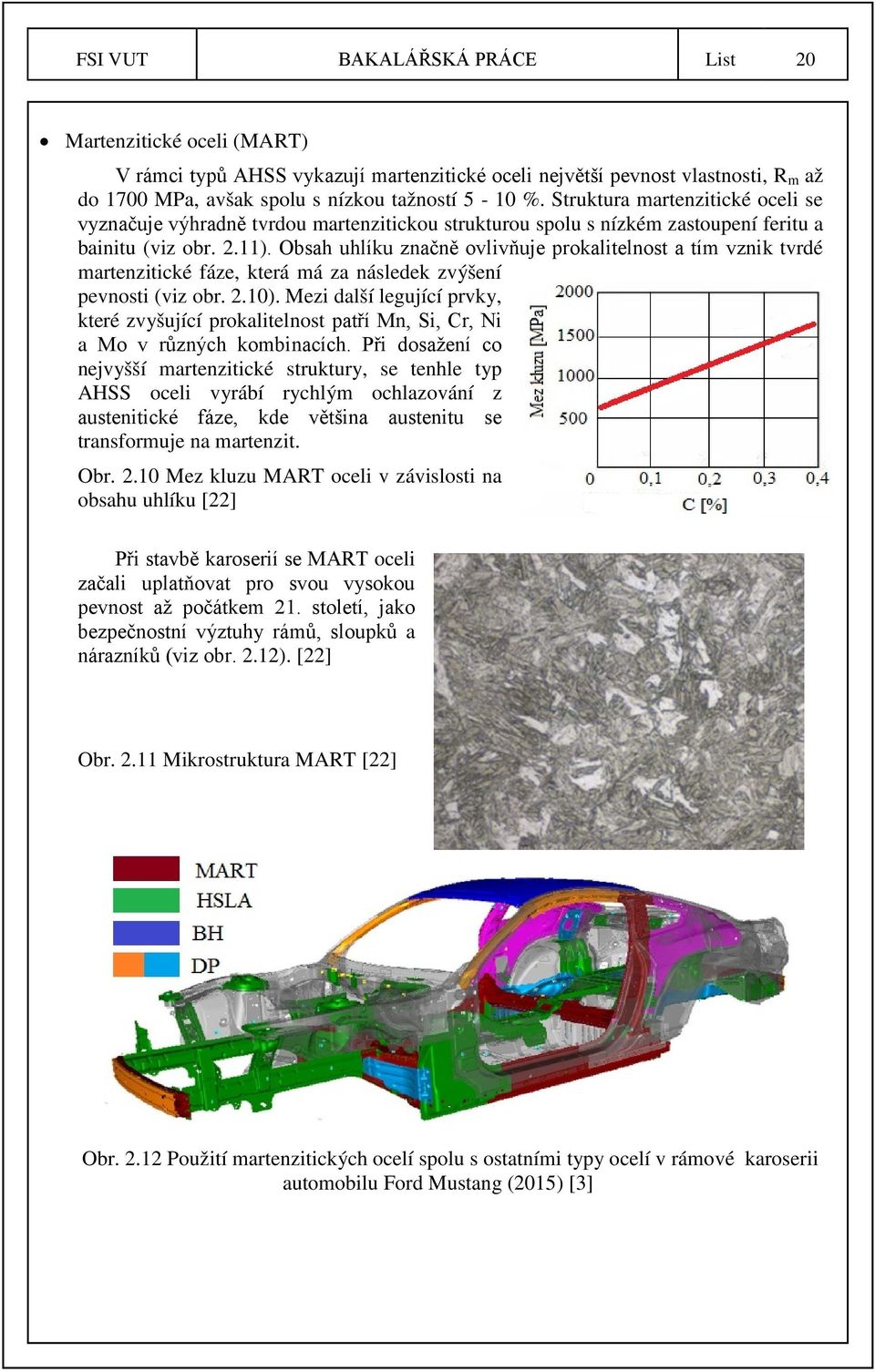 Obsah uhlíku značně ovlivňuje prokalitelnost a tím vznik tvrdé martenzitické fáze, která má za následek zvýšení pevnosti (viz obr. 2.10).