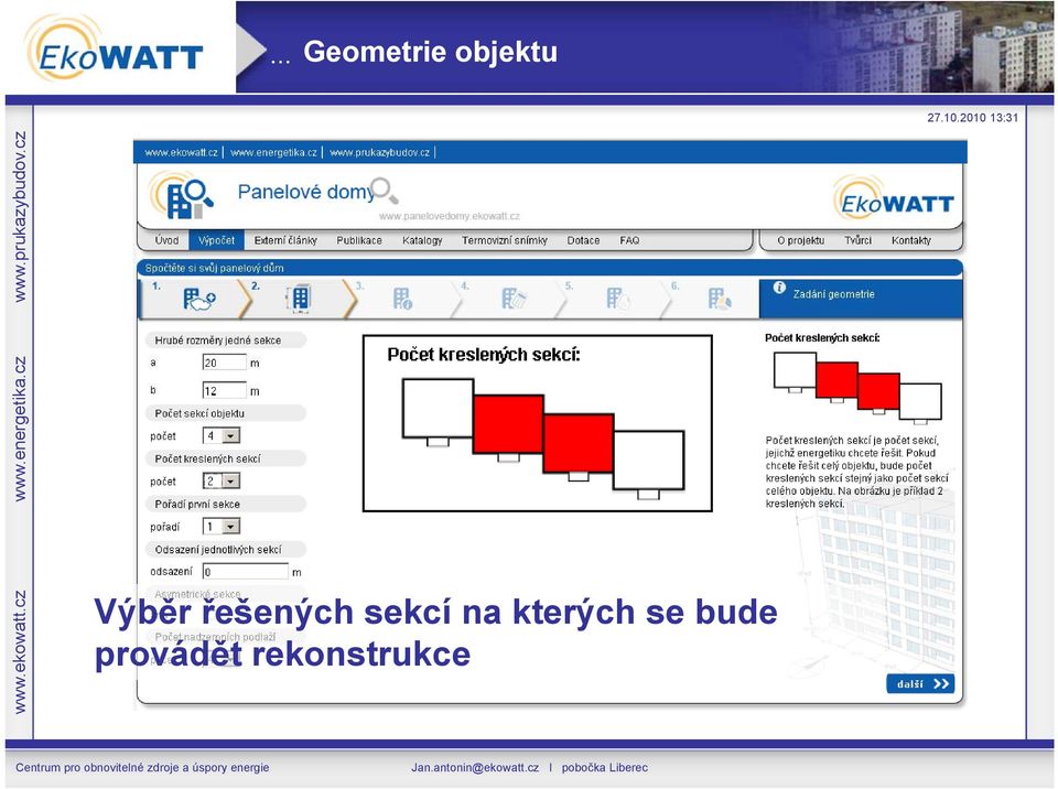 řešených sekcí na