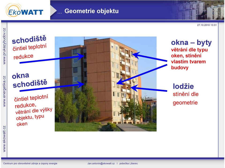 stínění vlastím tvarem