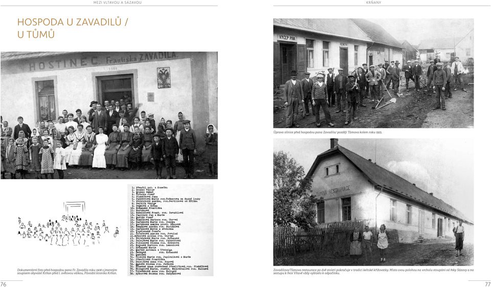 světovou válkou, Původní kronika Krňan.