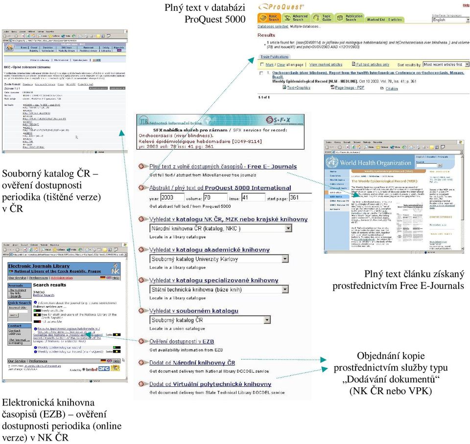 E-Journals Elektronická knihovna asopis (EZB) ovení dostupnosti periodika