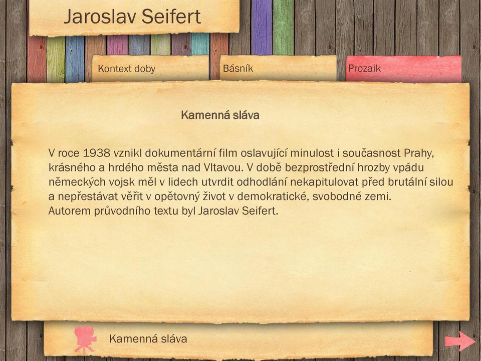 V době bezprostřední hrozby vpádu německých vojsk měl v lidech utvrdit odhodlání