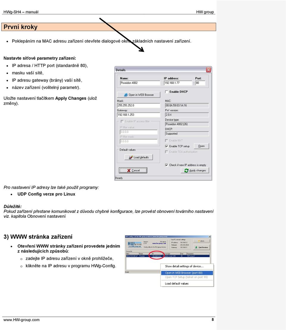 Uložte nastavení tlačítkem Apply Changes (ulož změny).