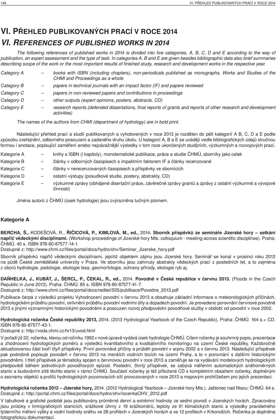 REFERENCES OF PUBLISHED WORKS IN 2014 The following references of published works in 2014 is divided into five categories, A, B, C, D and E according to the way of publication, an expert assessment