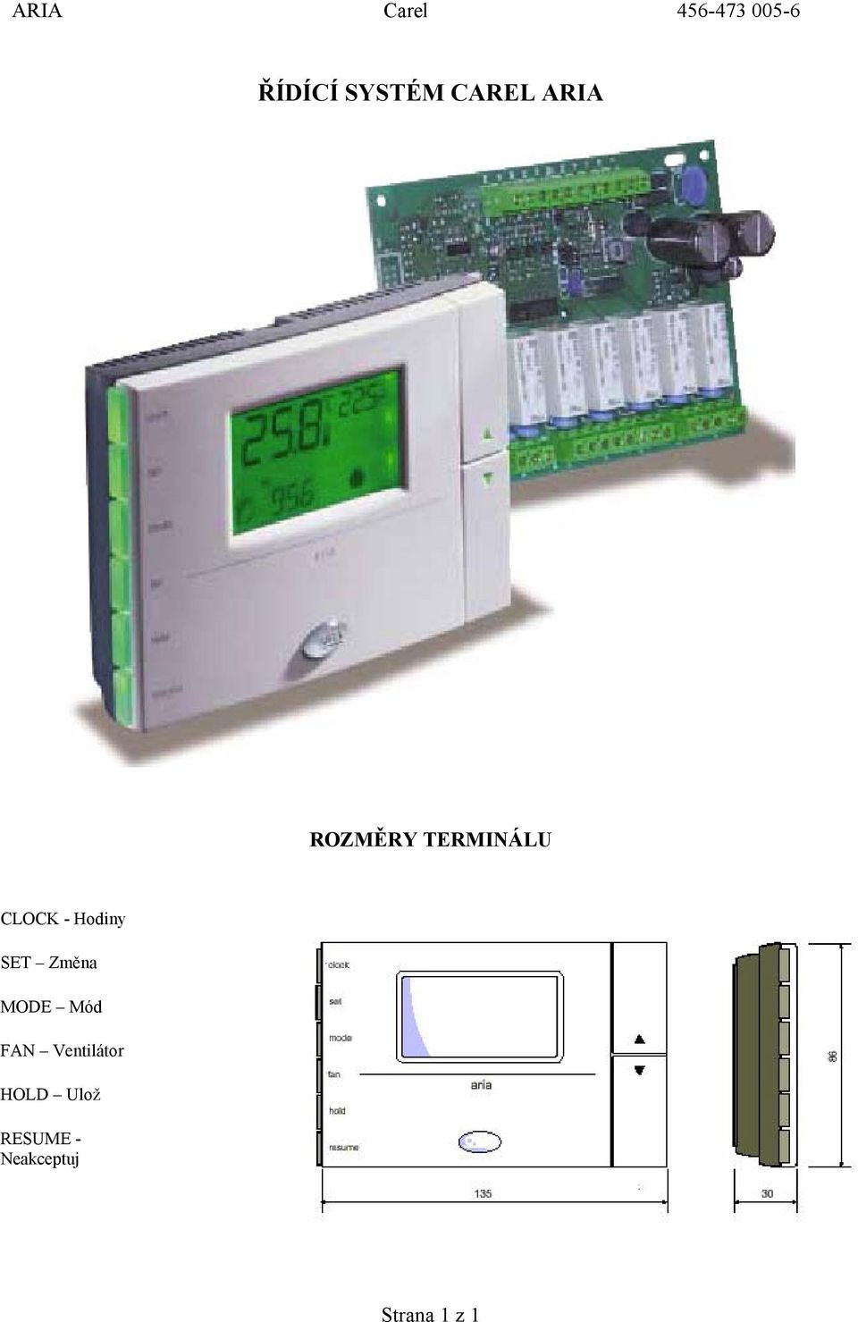 Změna MODE Mód FAN Ventilátor