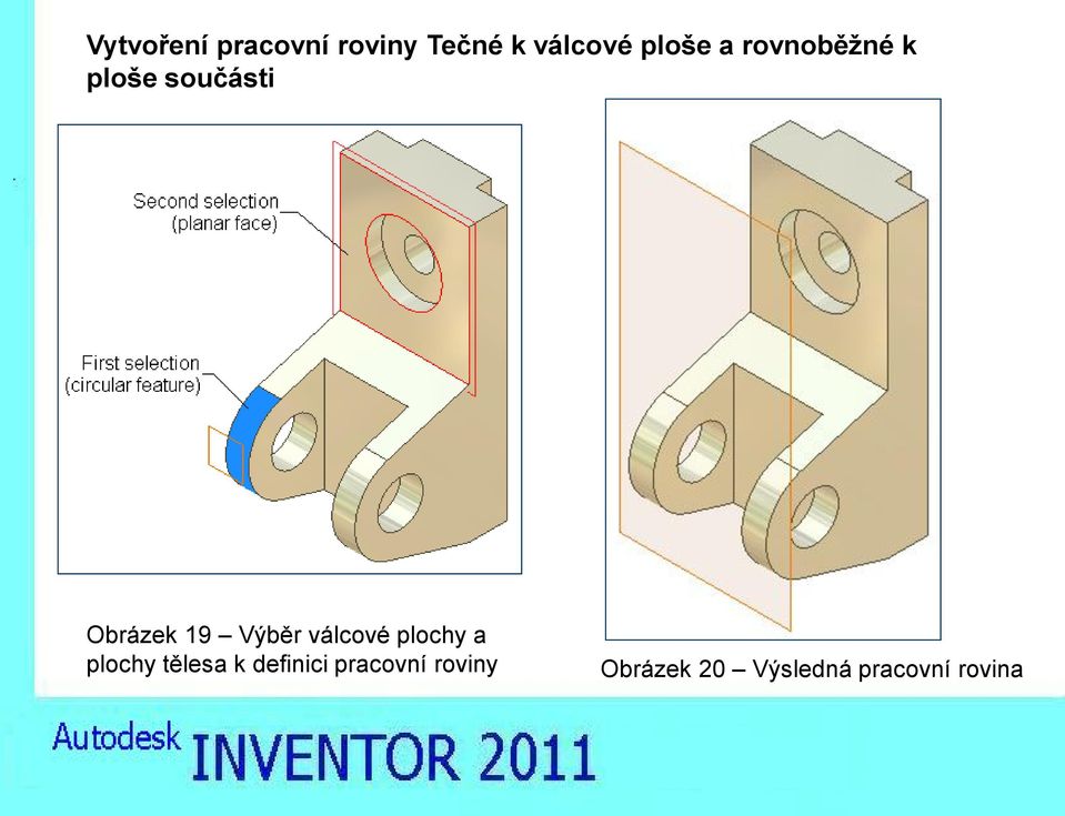 Výběr válcové plochy a plochy tělesa k