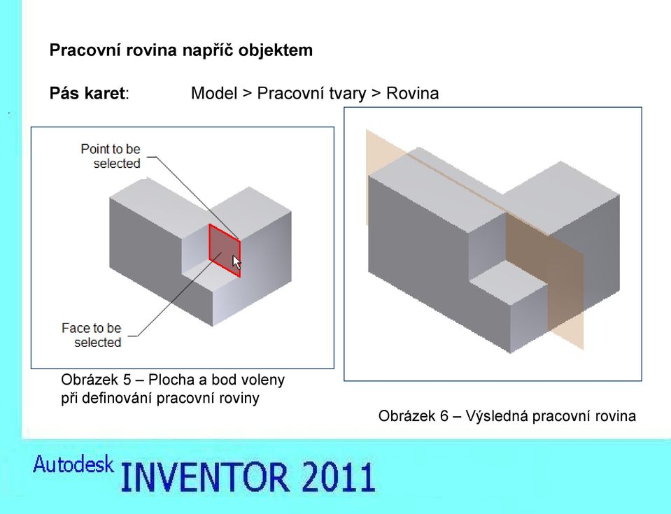 Plocha a bod voleny při definování