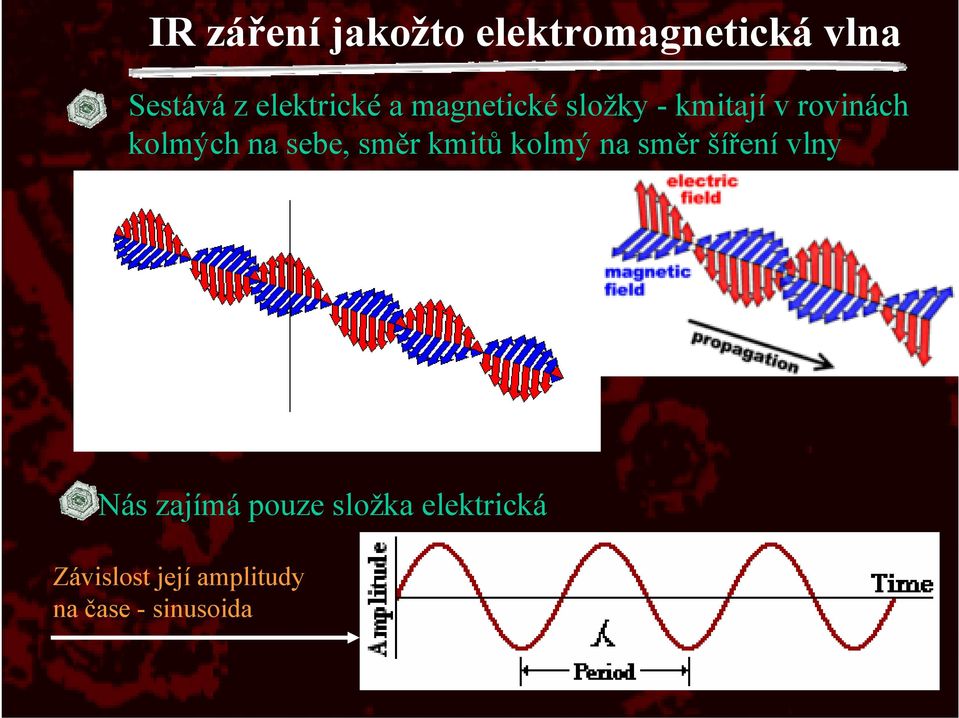 kolmých na sebe, směr kmitů kolmý na směr šíření vlny Nás