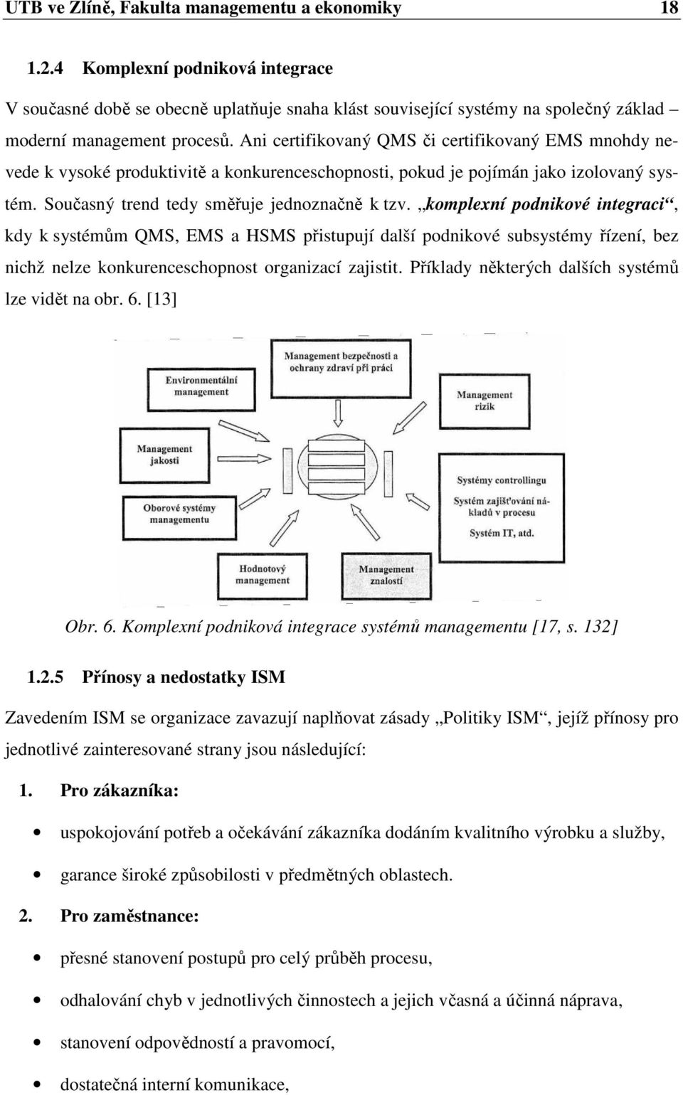 komplexní podnikové integraci, kdy k systémům QMS, EMS a HSMS přistupují další podnikové subsystémy řízení, bez nichž nelze konkurenceschopnost organizací zajistit.