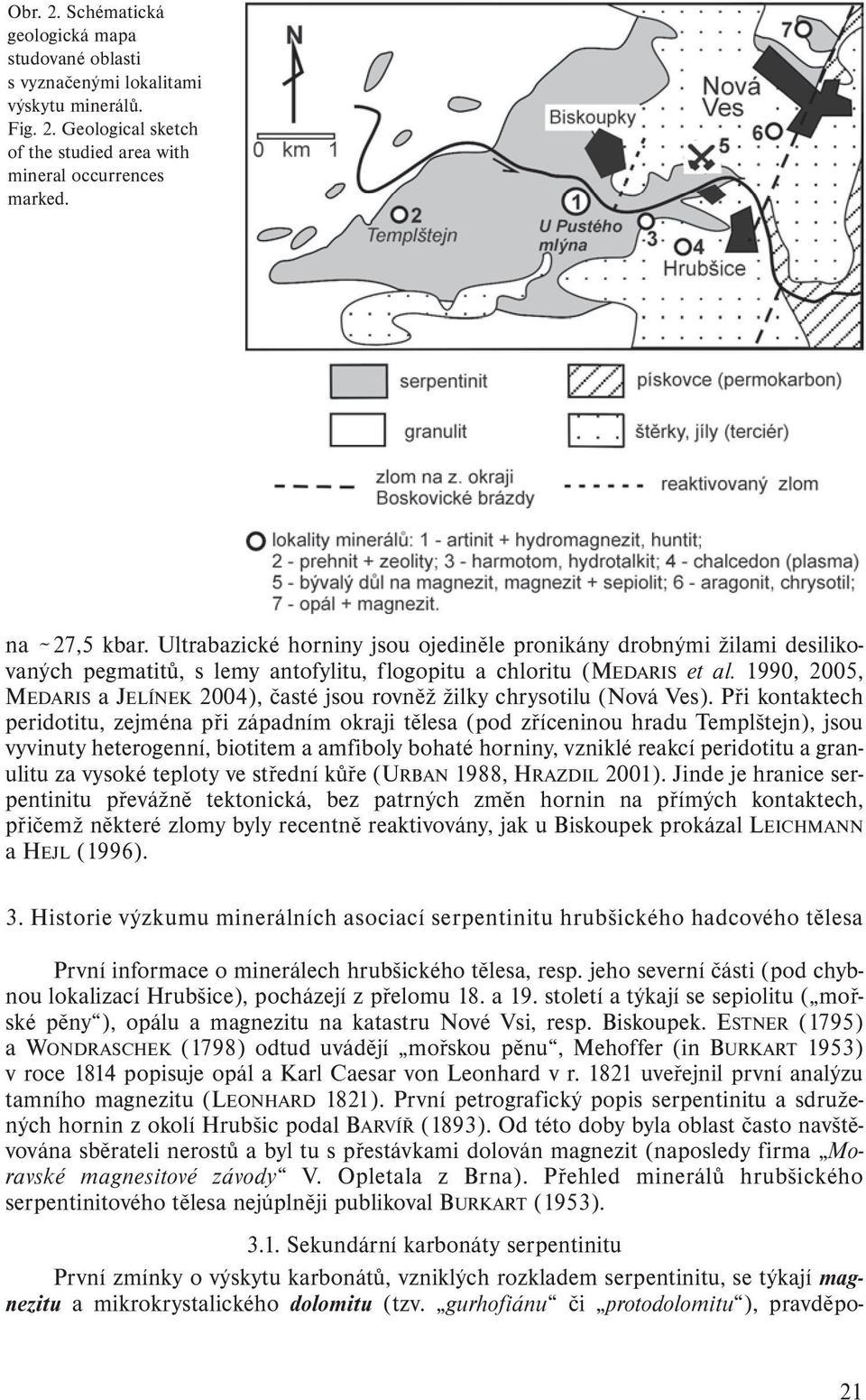 1990, 2005, MEDARIS a JELÍNEK 2004), časté jsou rovněž žilky chrysotilu (Nová Ves).