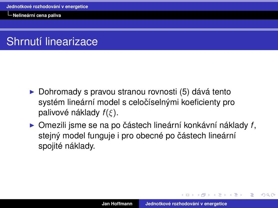 pro palivové náklady f (ξ).