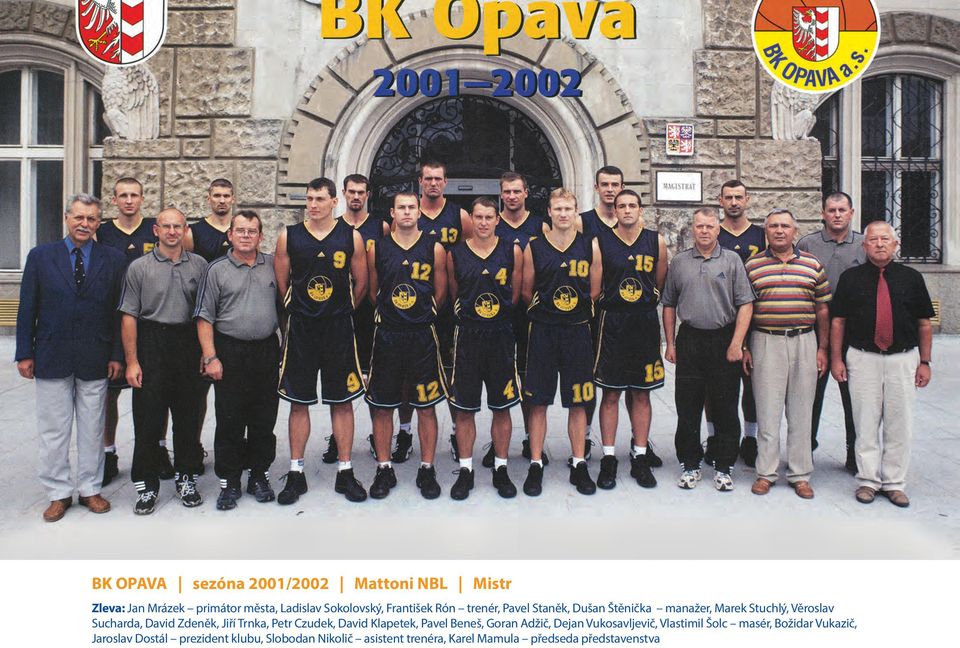 Petr Czudek, David Klapetek, Pavel Beneš, Goran Adžič, Dejan Vukosavljevič, Vlastimil Šolc masér, Božidar