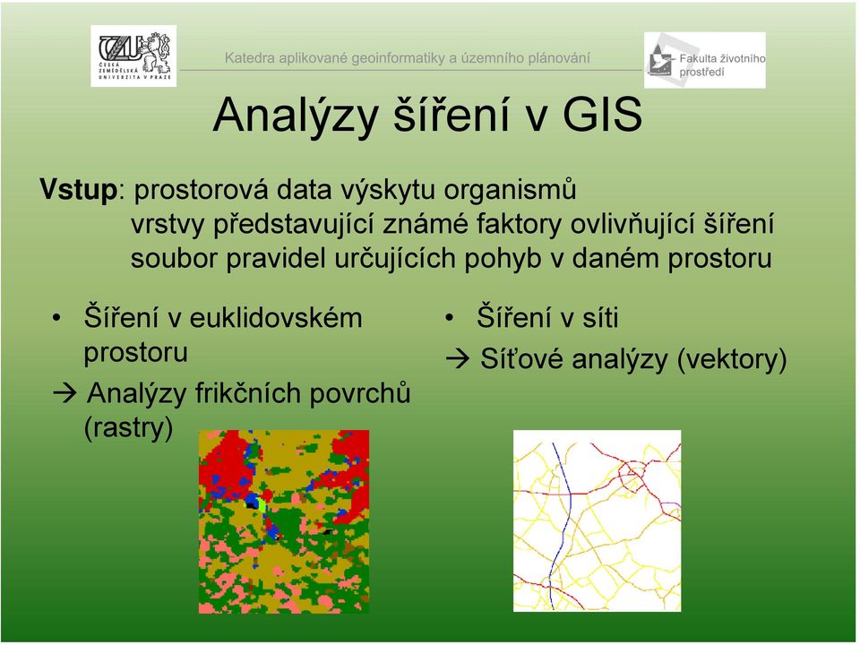 pravidel určujících pohyb v daném prostoru Šíření v euklidovském